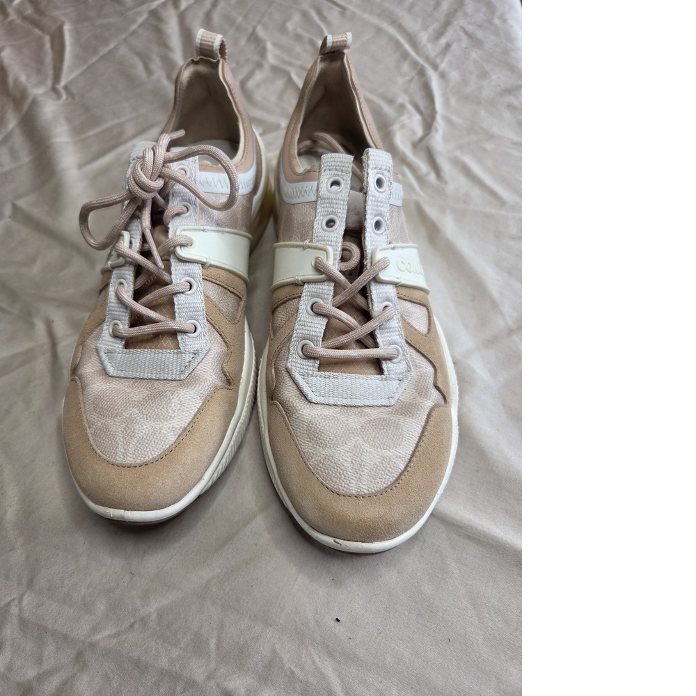 Women's Coach Citysole Sneaker White Tan Suede Leather Size 8.5 - Picture 11 of 15